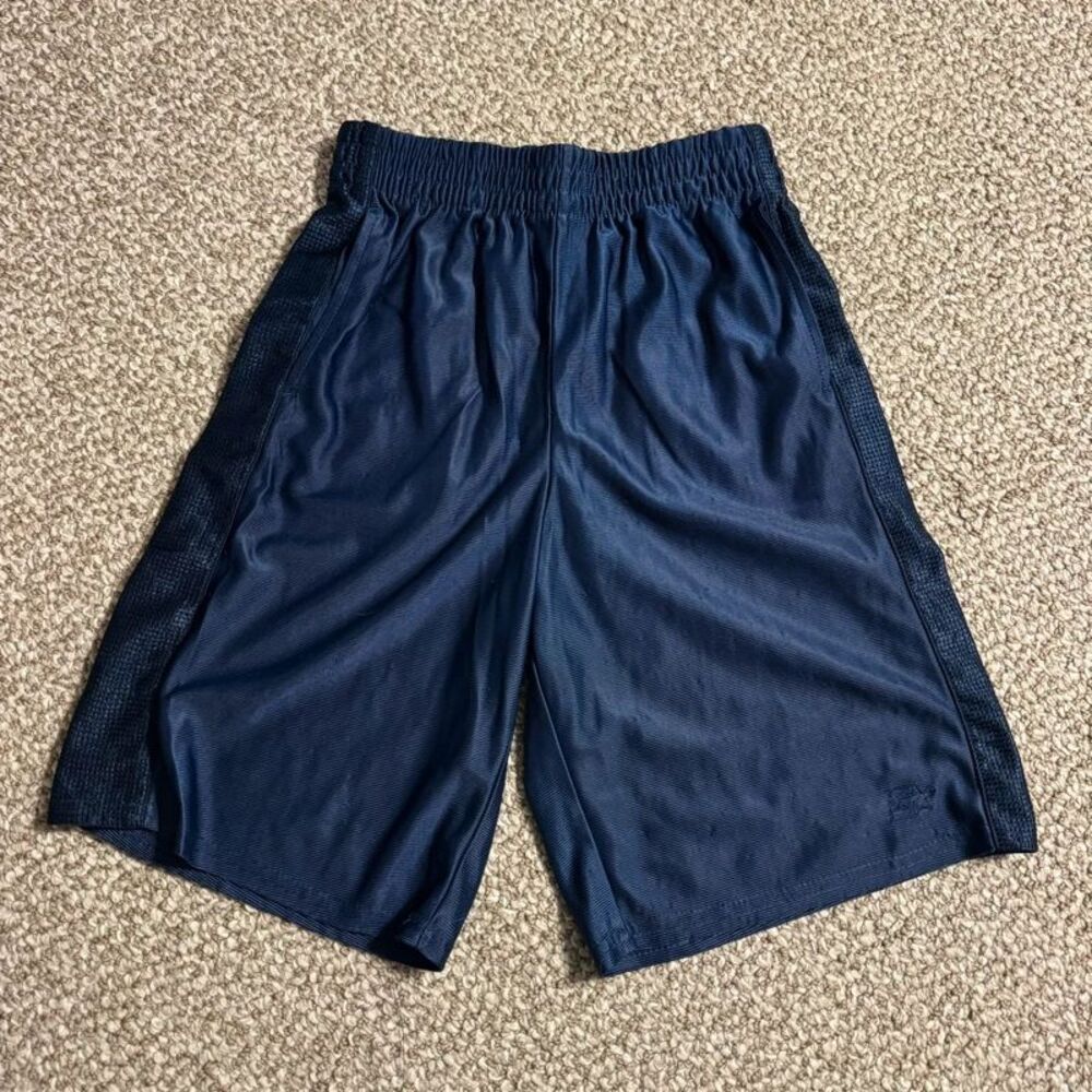Starter Athletic Shorts Boys L 10-12 Navy Blue Mesh Panel Basketball
